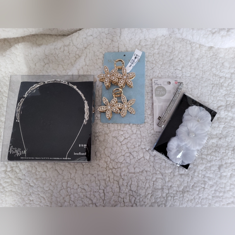 4) Piece Set Of Bridal/Special Occasion Hair Enhancements. Never Used